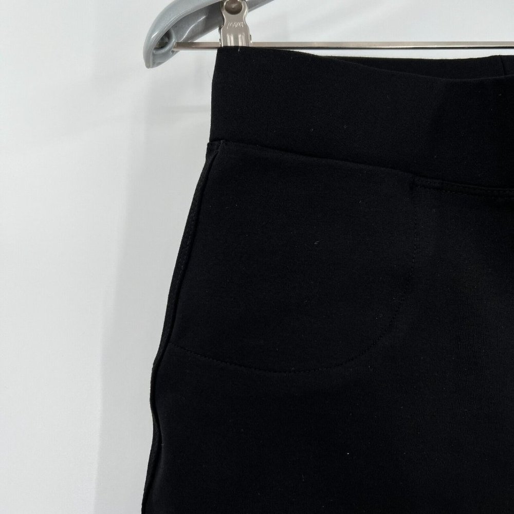 Quince Women's Black Ultra-Stretch Ponte Pants Kick Flare sz M 24" Inseam NWT - Picture 3 of 8